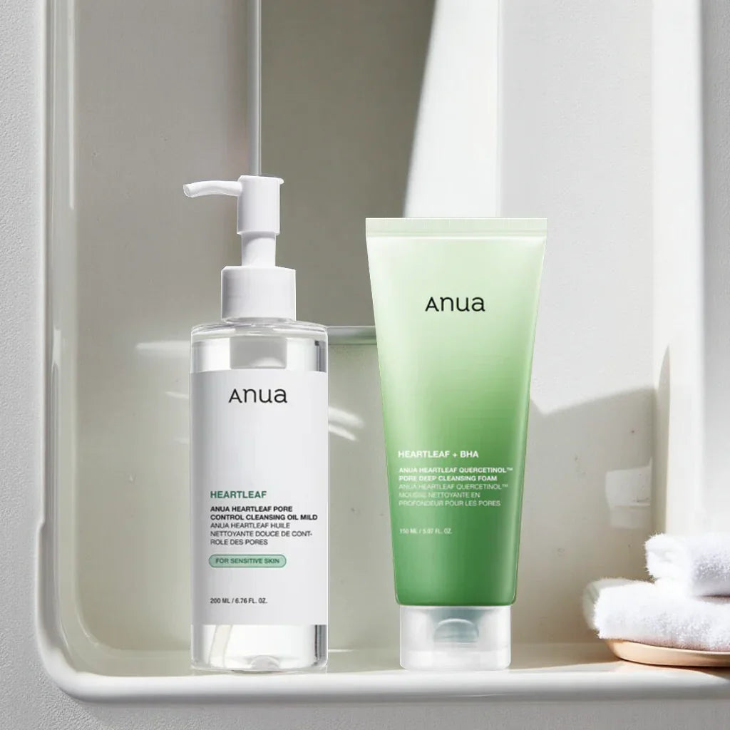 Kit Dupla Limpeza Heartleaf Óleo + Espuma | Anua