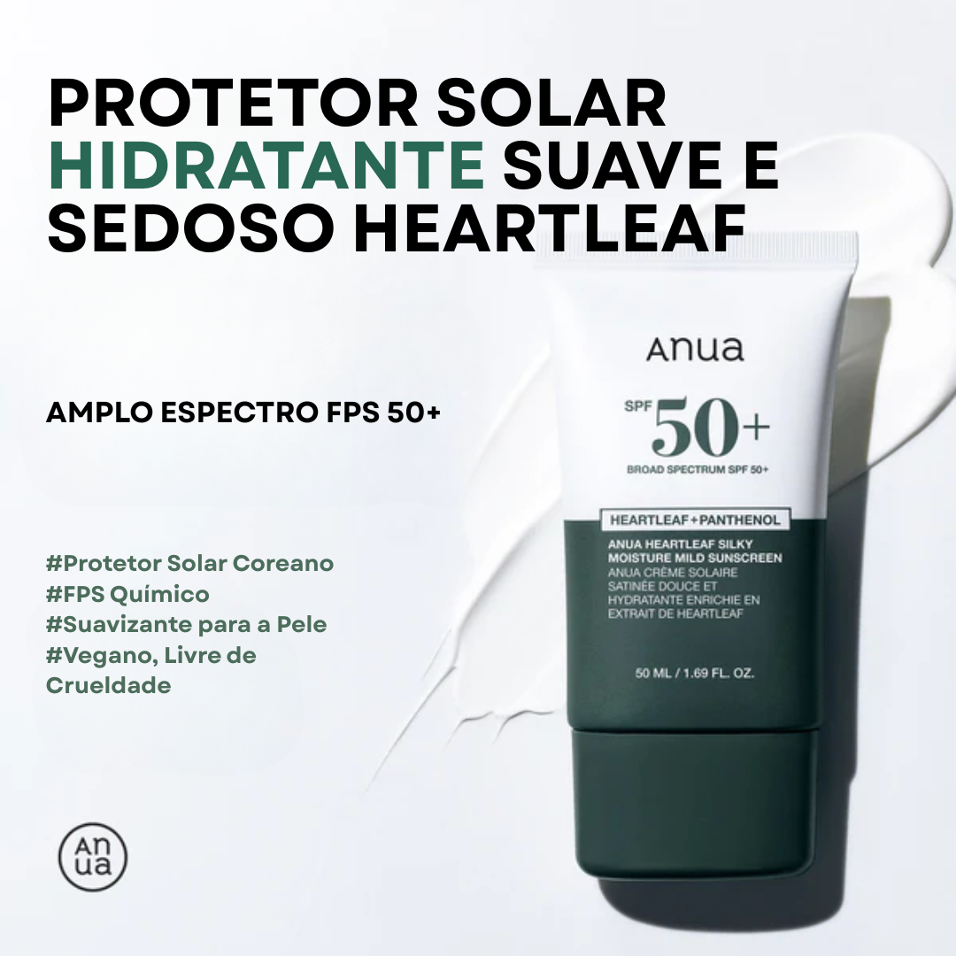 Protetor Solar Heartleaf FPS 50+ Silky e Hidratante | Anua