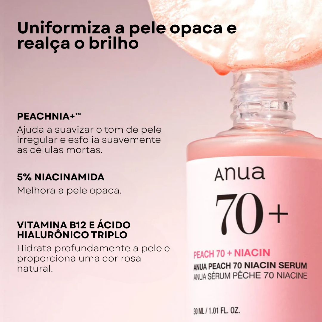 Sérum Peach 70% + Niacinamida 5% para Pele Radiante | Anua