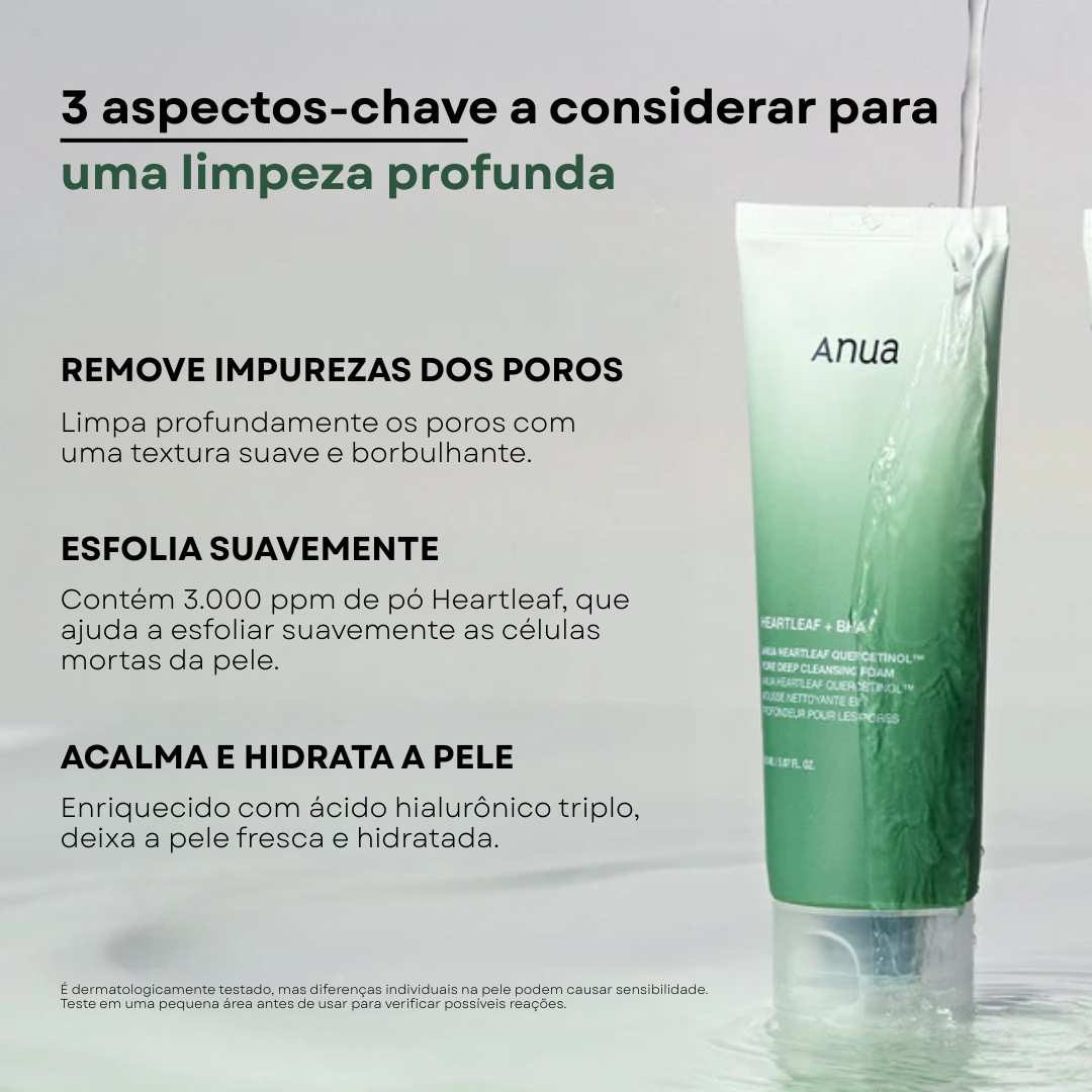 Kit Dupla Limpeza Heartleaf Óleo + Espuma | Anua