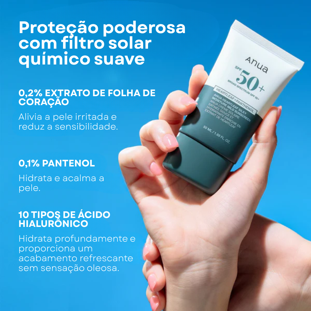 Protetor Solar Heartleaf FPS 50+ Silky e Hidratante | Anua