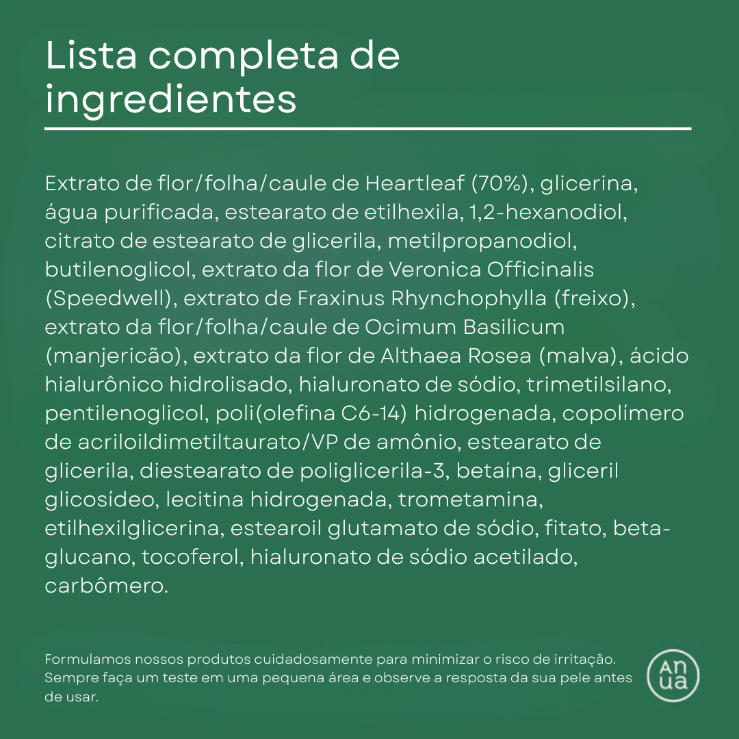 Loção Hidratante Heartleaf 70% Diária | Anua