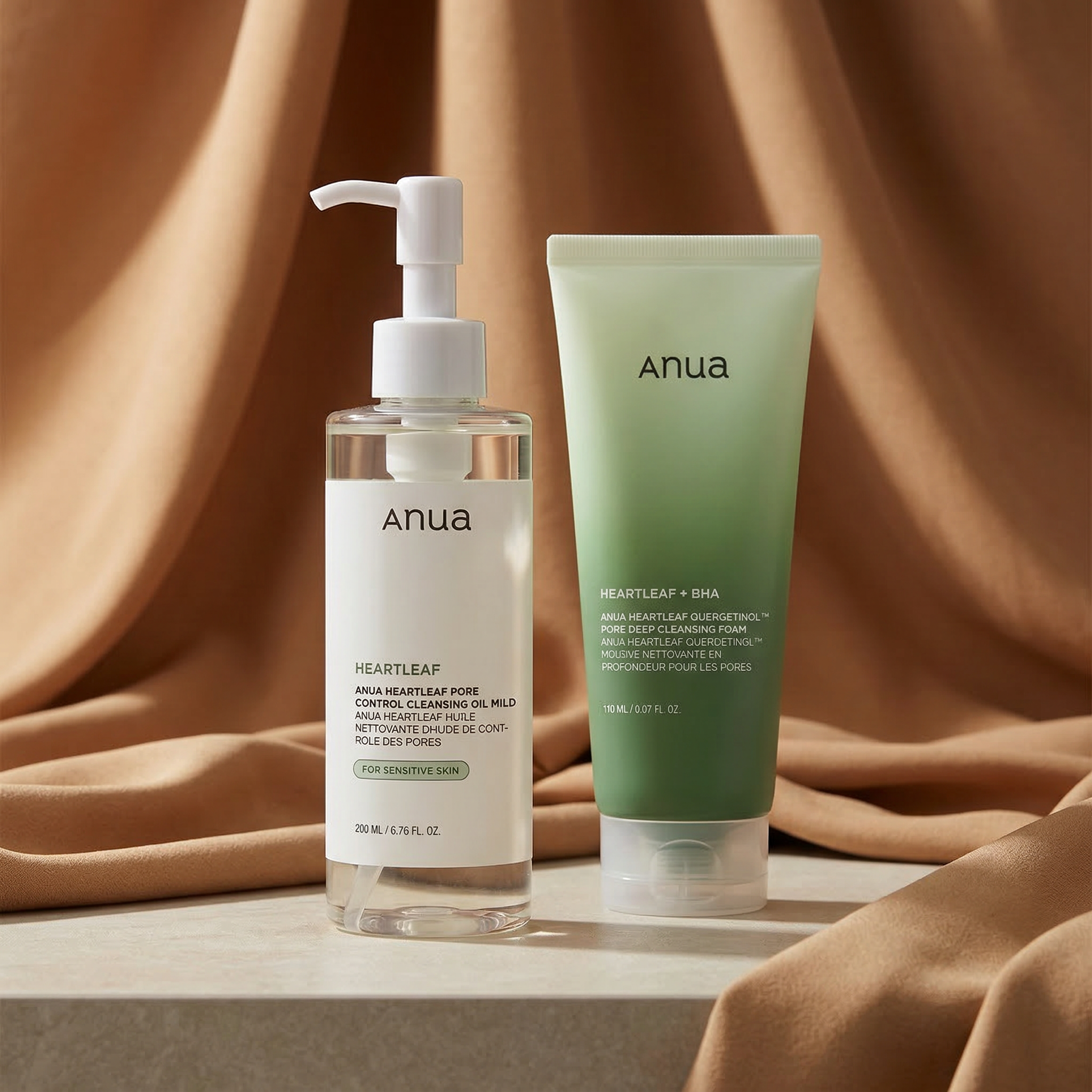 Kit Dupla Limpeza Heartleaf Óleo + Espuma | Anua