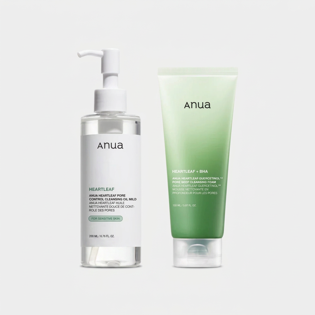 Kit Dupla Limpeza Heartleaf Óleo + Espuma | Anua