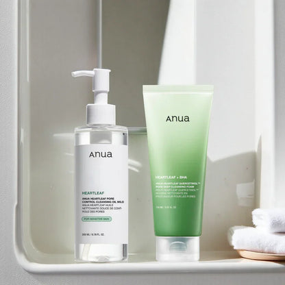 Kit Dupla Limpeza Heartleaf Óleo + Espuma | Anua