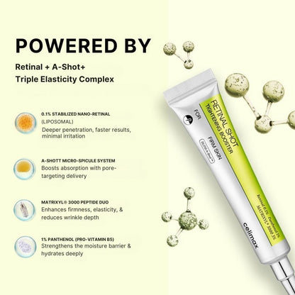 Celimax Vita A Retinal Shot Tightening Booster maximising penetration of actives with exclusive A-Shot technology.
