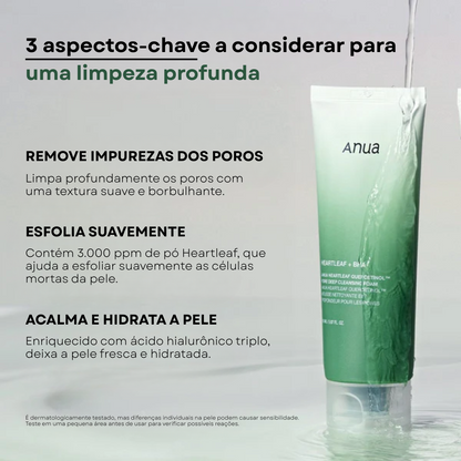 Kit Dupla Limpeza Heartleaf Óleo + Espuma | Anua