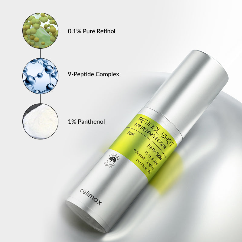 Celimax Vita A Retinol Shot Serum improving skin texture and overall evenness.