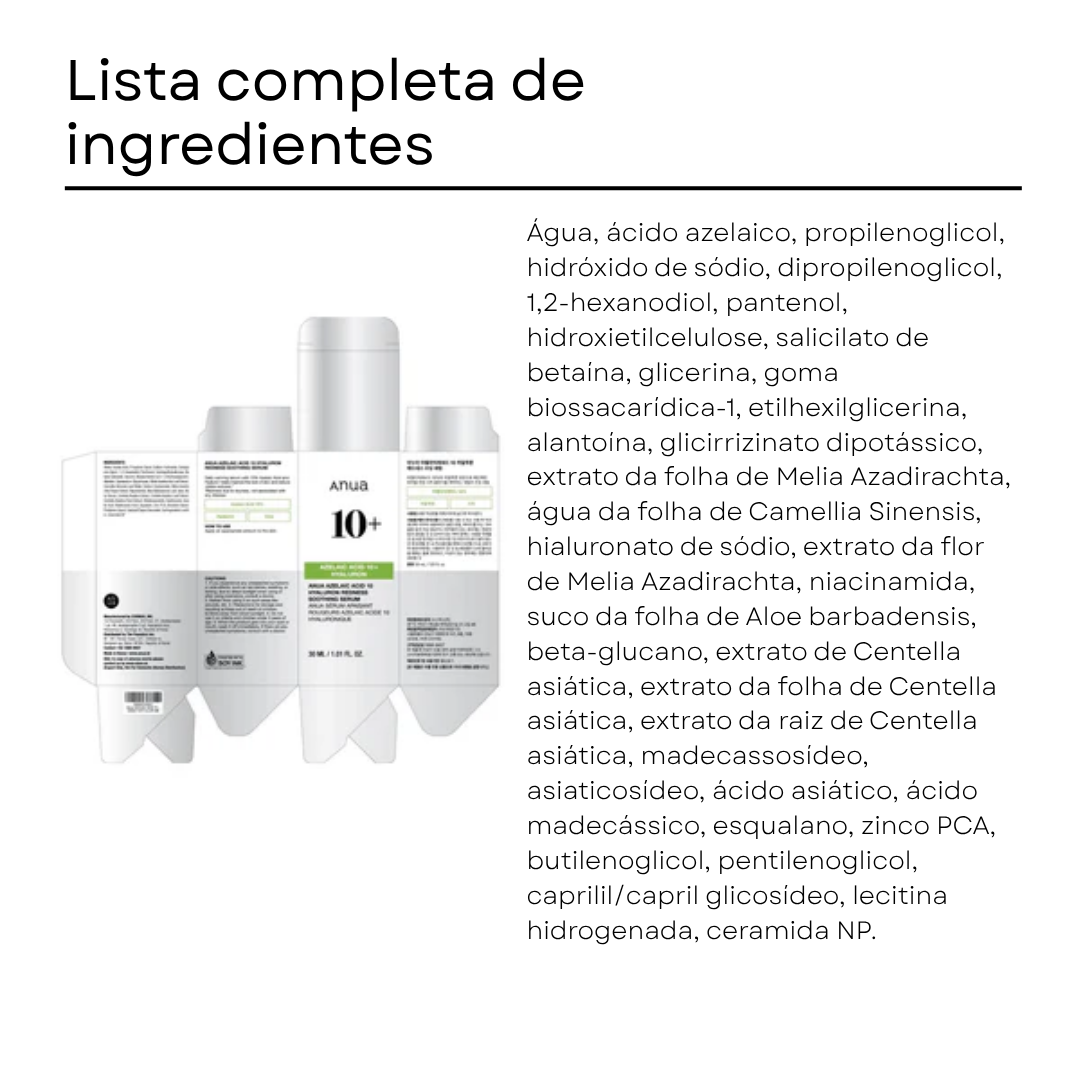 Sérum Ácido Azelaico 10% para Vermelhidão e Acne | Anua