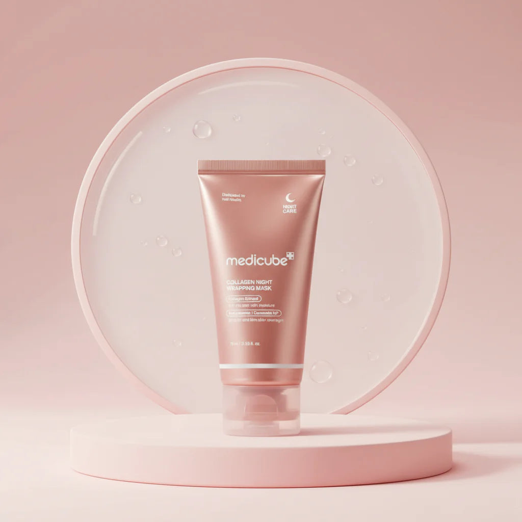 Medicube 7-Day Glass Skin Kit restoring skin elasticity and facial volume with Collagen Niacinamide Jelly Cream.