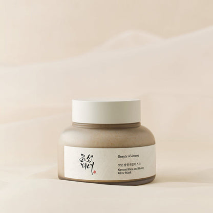 Beauty of Joseon Rice & Honey Glow Mask gently exfoliating to remove dead skin cells and promote an even complexion.