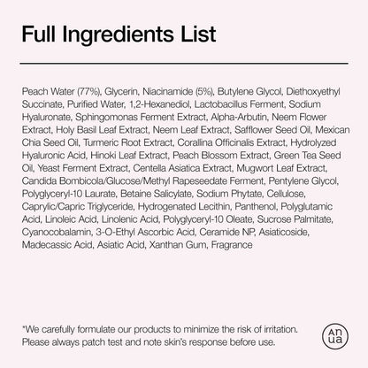 Anua Peach 70% + Niacinamide 5% Serum offering a naturally pink formula free from artificial colorants.