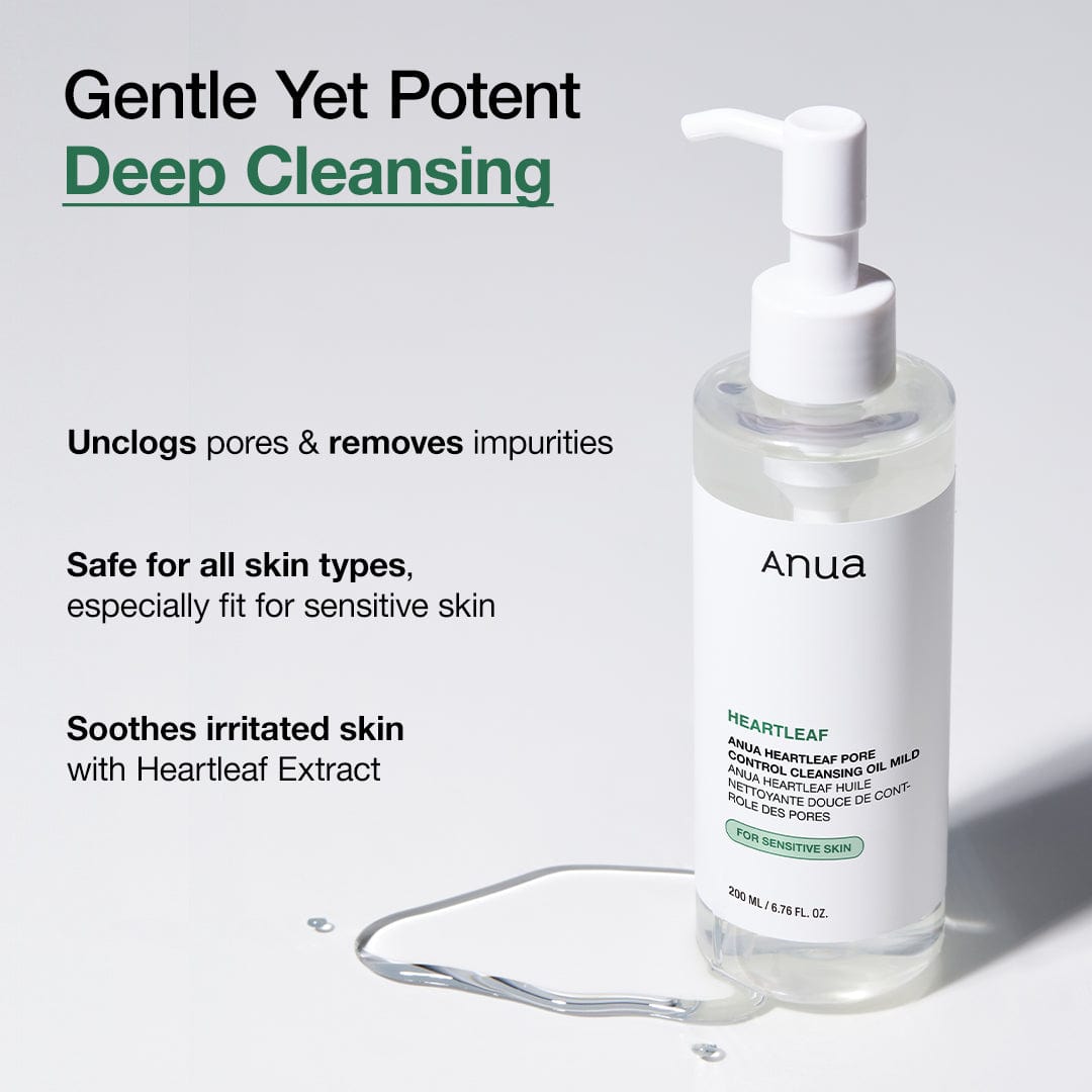 Anua Heartleaf Pore Control Cleansing Oil refining skin texture and minimising the appearance of pores with continuous use.