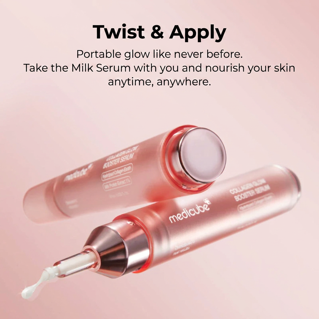 Medicube Collagen Milky Serum delivering intense, long-lasting hydration with a lightweight milky texture.