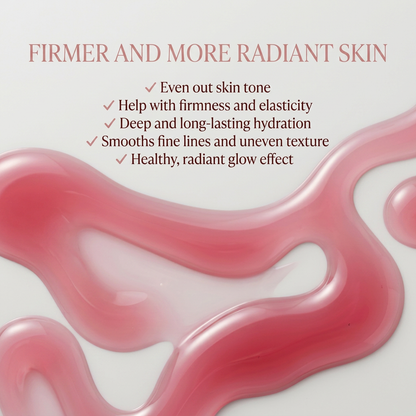 Arencia Red Smoothie Serum improving skin elasticity and firmness with advanced nano-scale collagen.