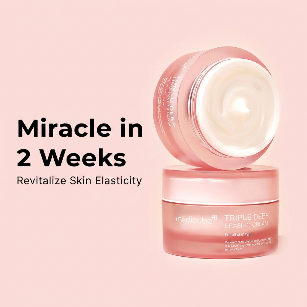 Medicube Collagen Booster Kit deeply hydrating and evening skin tone with a rich triple collagen cream.