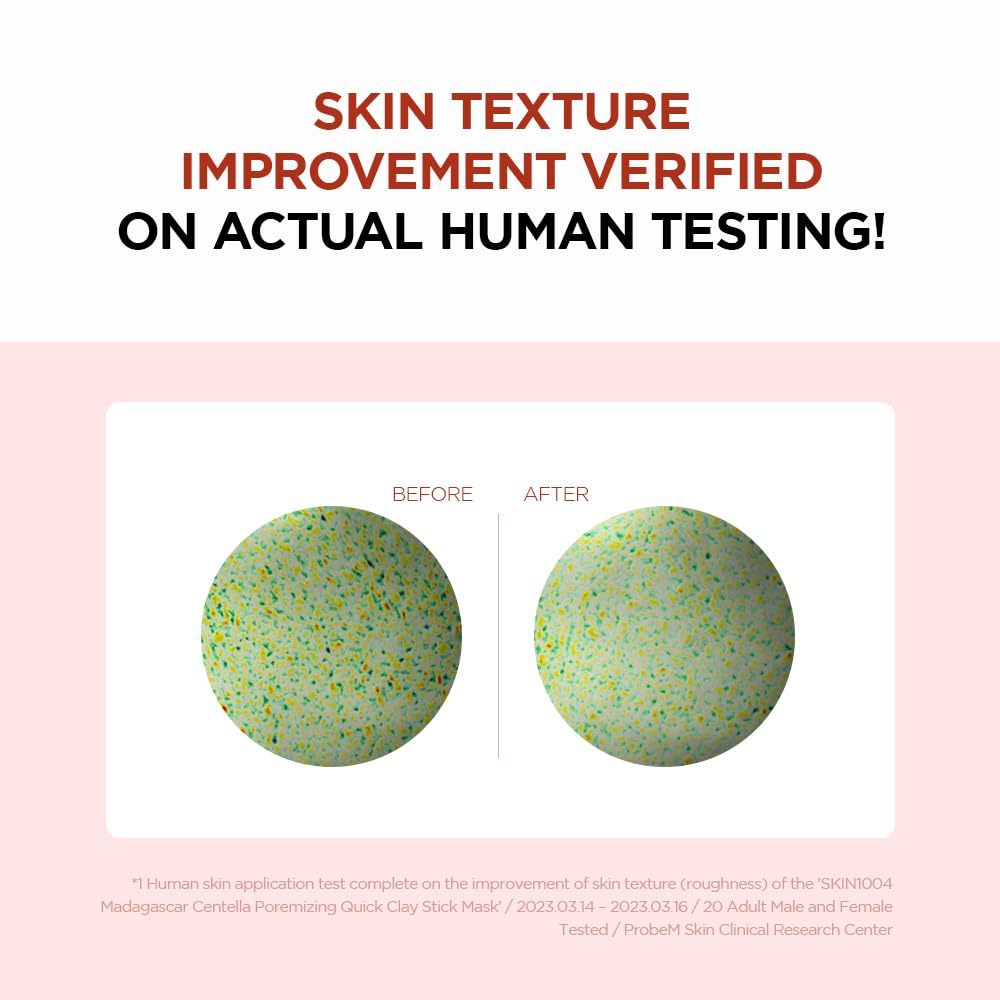 Clay Stick Mask calming and comforting the skin during treatment with centella asiatica and aloe vera.