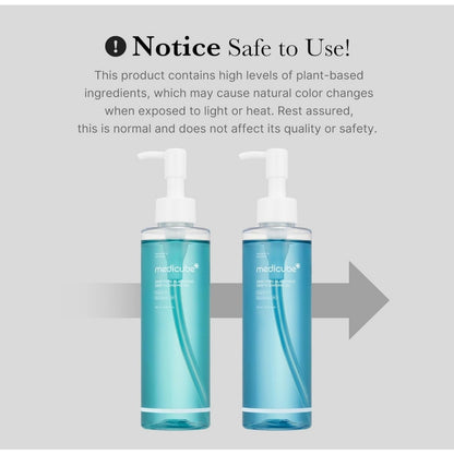 Medicube Zero Pore Blackhead Cleansing Oil emulsifying into a light milky lotion for a non-greasy rinse.