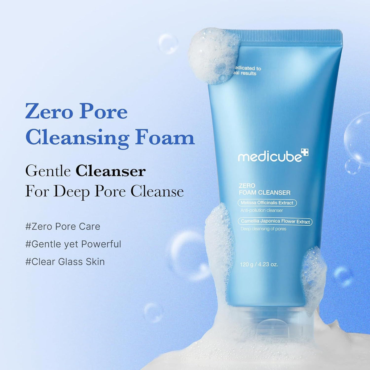 Medicube Zero Pore 3-Step Set deeply purifying pores and protecting against micro-pollutants with Zero Foam Cleanser.